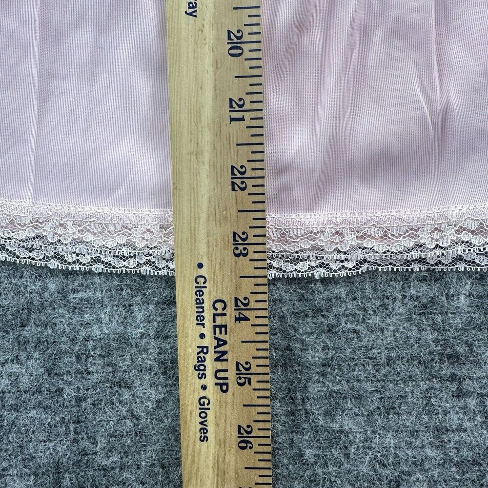 Vintage 80s Slip Pink Medium Butterfly Lace Half Satiny Feminine - Picture 7 of 7